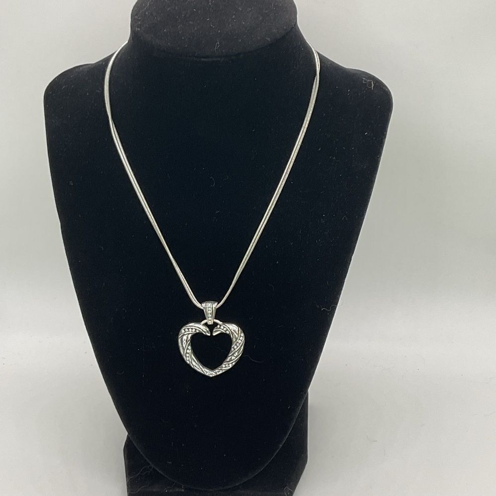 Brighton Crystal Heart Pendant Double Strand Necklace